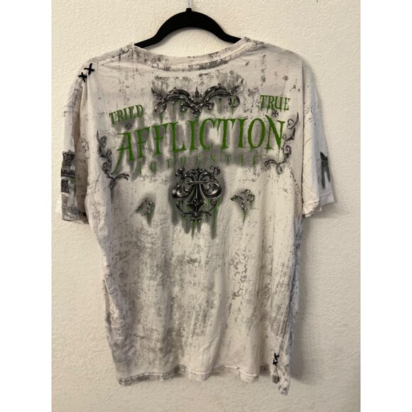 Affliction X-Large Graphic Tee True & Trademark Eagle Design Cotton Blend - Picture 2 of 5